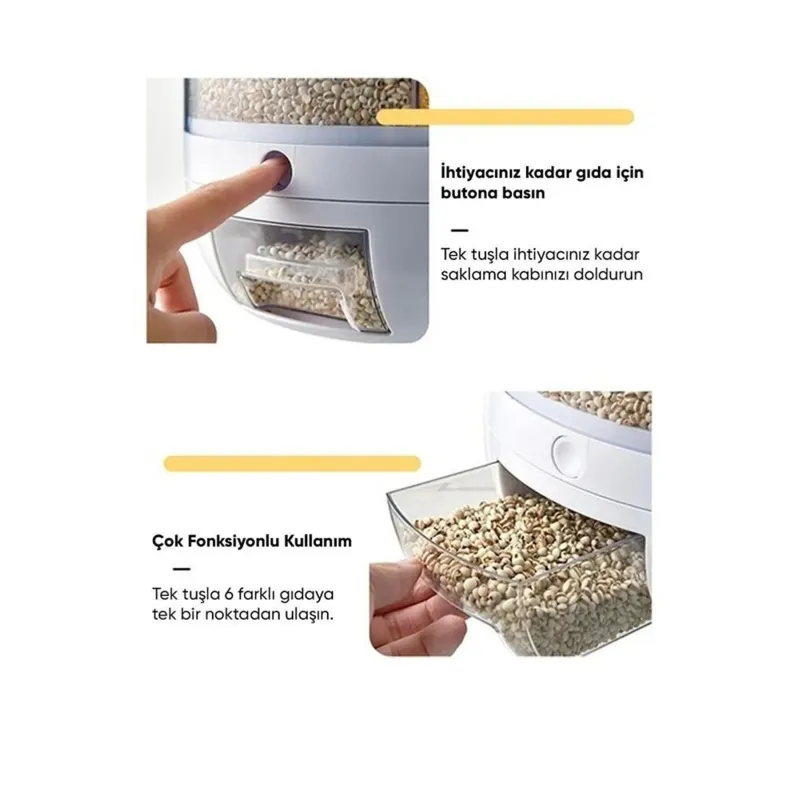 360° Dönebilir 6 Litre Gıda Organizeri