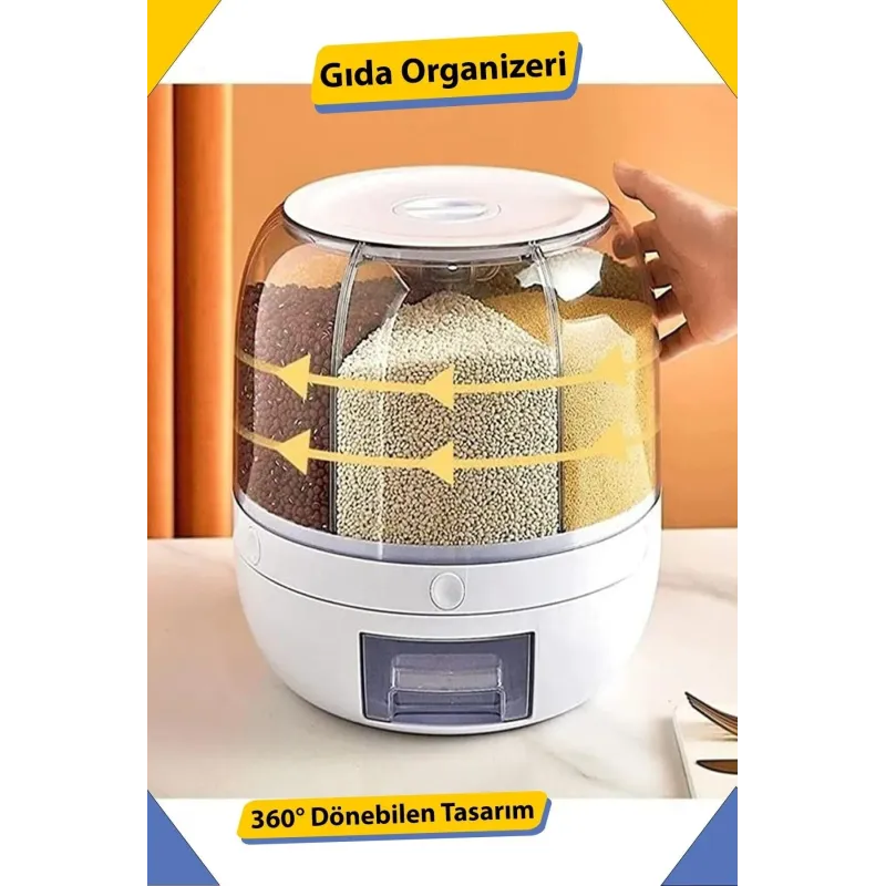 360° Dönebilir 6 Litre Gıda Organizeri