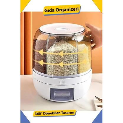 360° Dönebilir 6 Litre Gıda Organizeri
